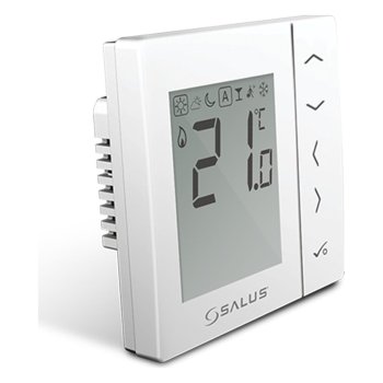 Комнатный термостат непрограммируемый SALUS VS35W, проводной, 230 В, монтаж в подрозетник, белый